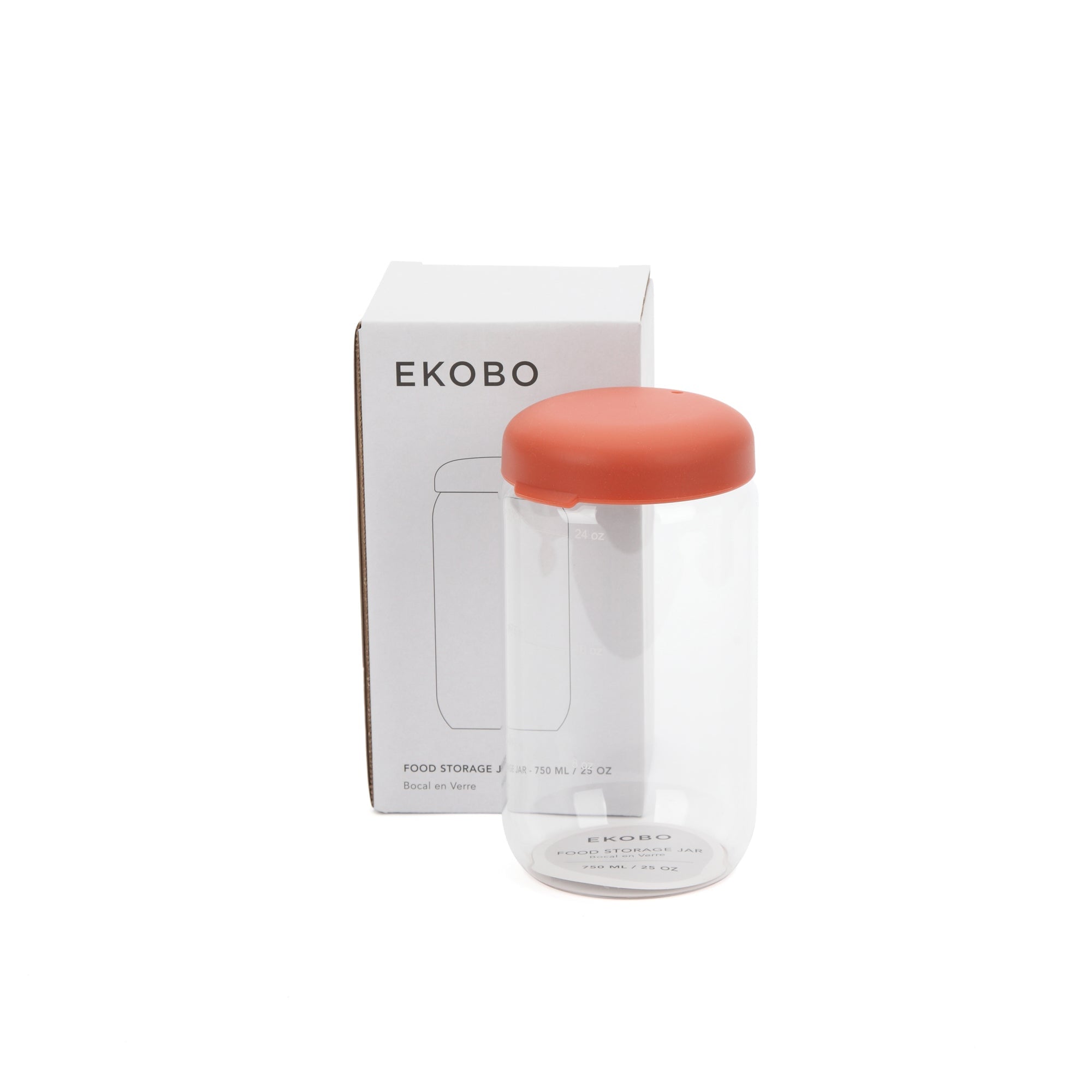 Food Storage Jar in Borosilicate Glass 750 ml - Terracotta EKOBO USA