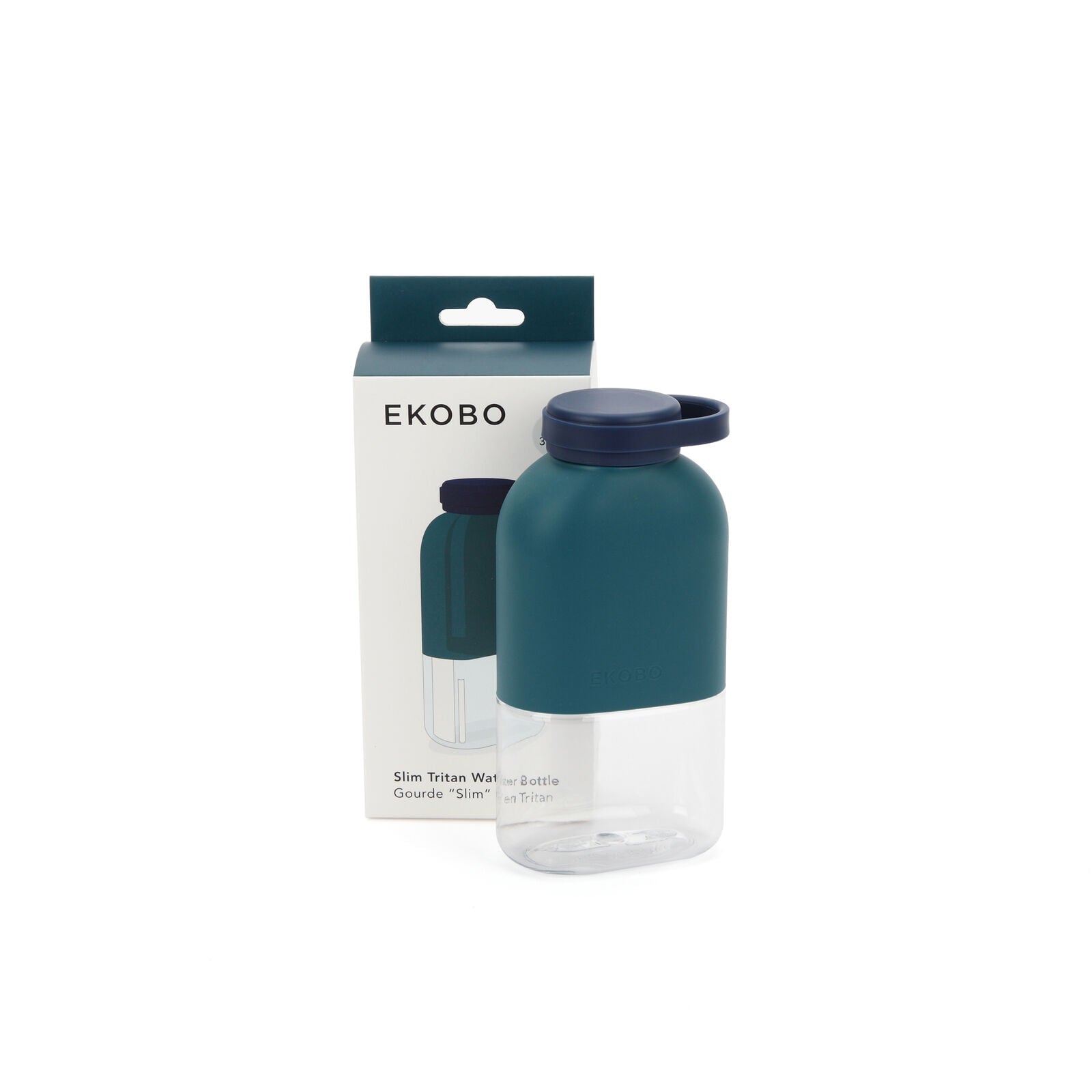 Slim Tritan Water Bottle 350ml Blue Abyss / Midnight Blue EKOBO 