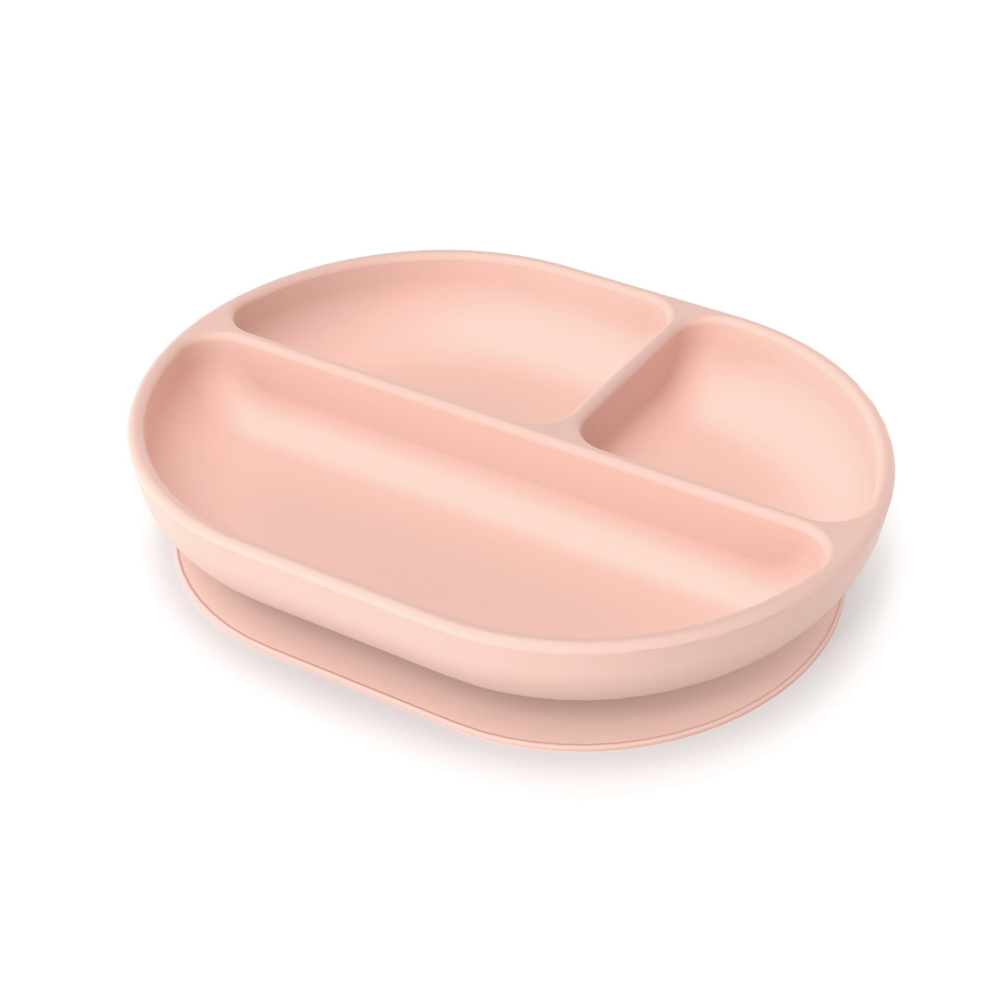 Silicone Divided Plate & Sippy Cup Set - Blush EKOBO 