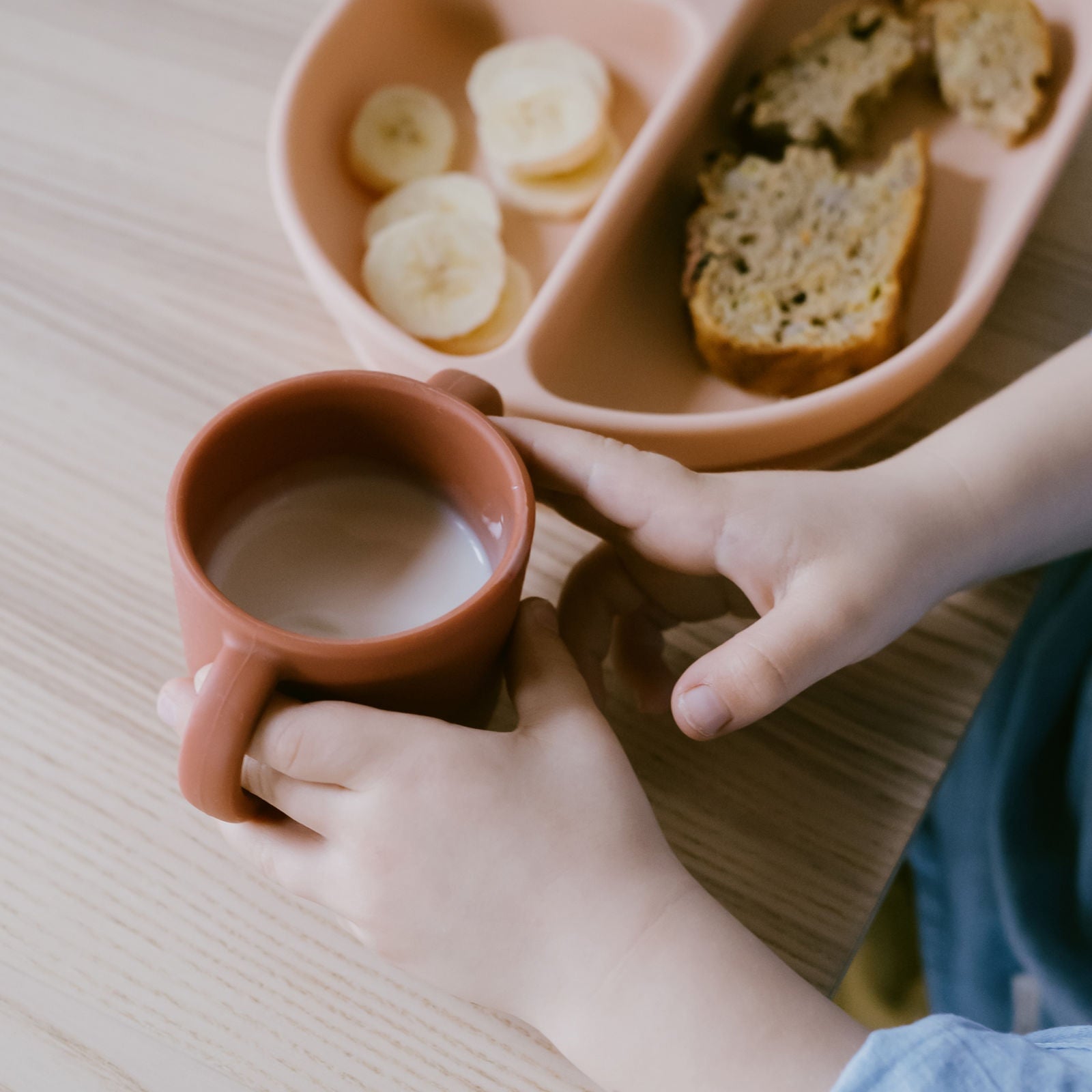 Silicone Sippy Cup with handles - Terracotta kids EKOBO USA 