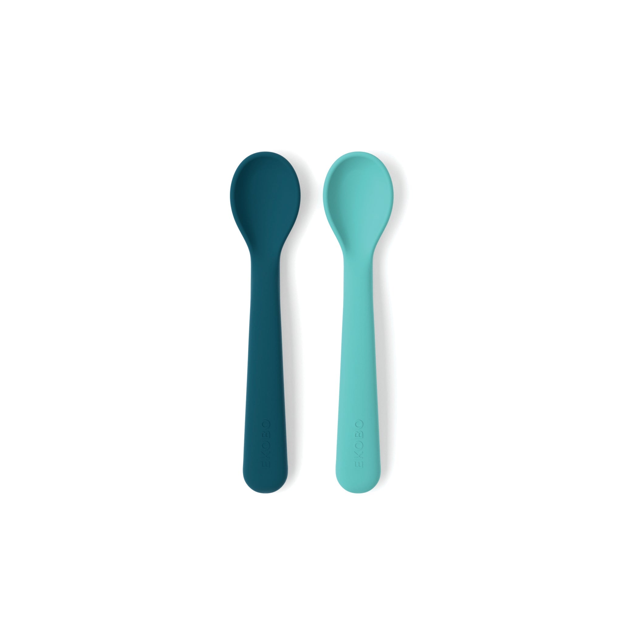 Suction Plates & Silicone Spoons Set - Blue Abyss & Lagoon EKOBO 