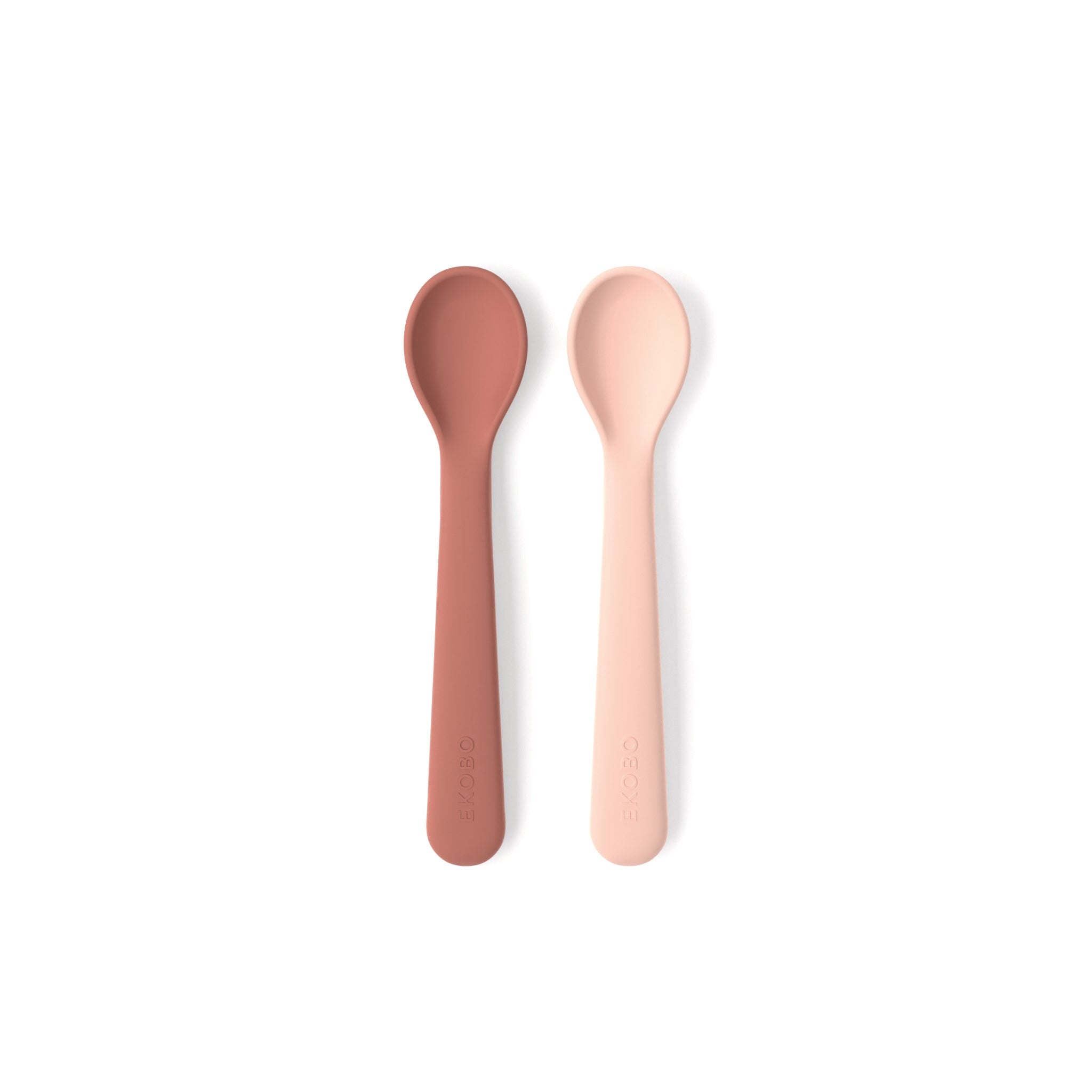 Suction Plates & Silicone Spoons Set - Blush & Terracotta EKOBO 