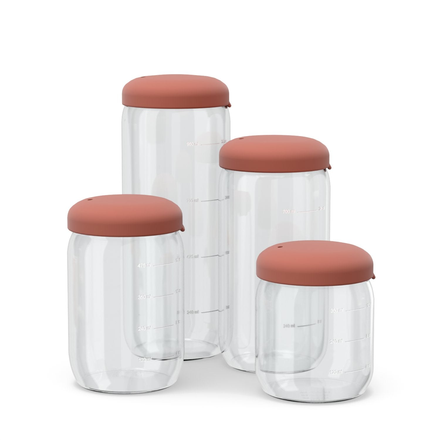 Food Storage Jar in Borosilicate Glass 1000 ml - Terracotta EKOBO USA